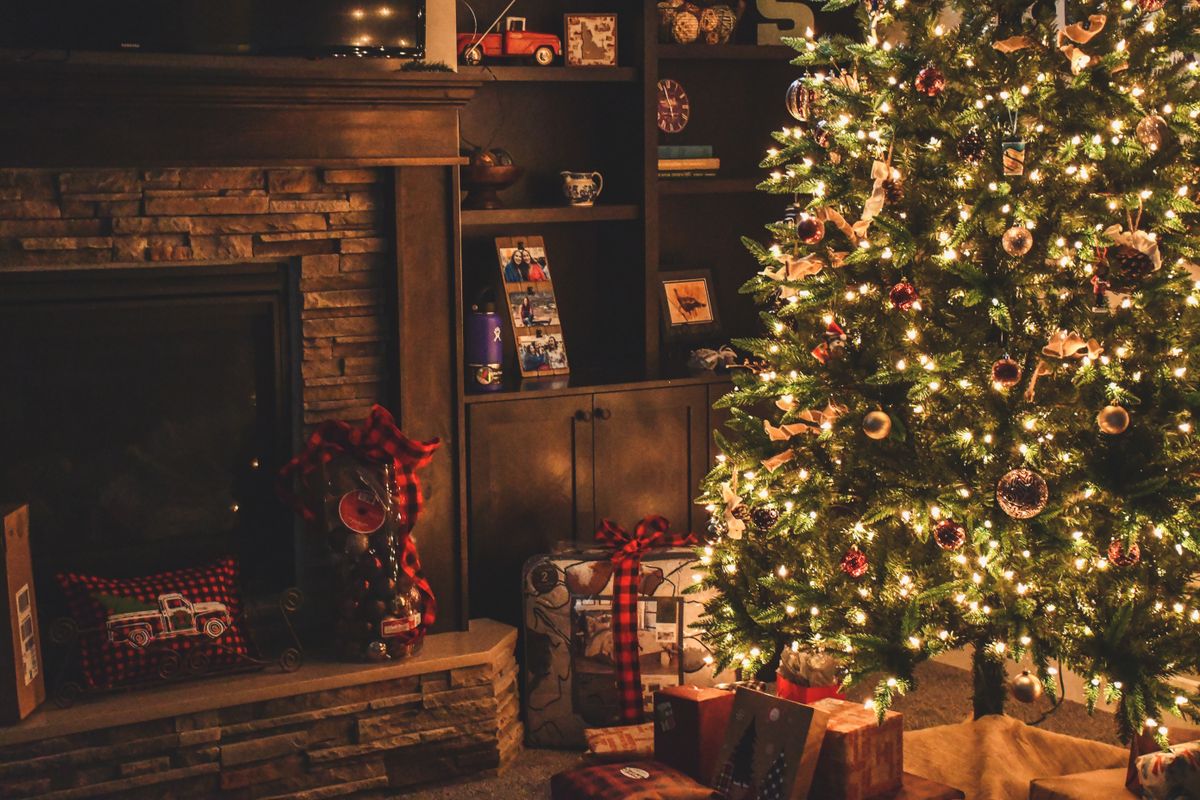 Christmas tree with warm white lighting